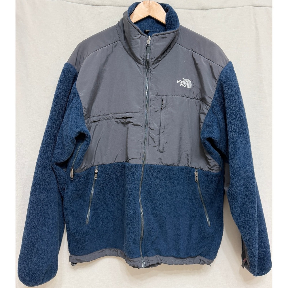 The North Face Denali Polartec Fleece Jacket Mens Large Blue Gray Full Zip